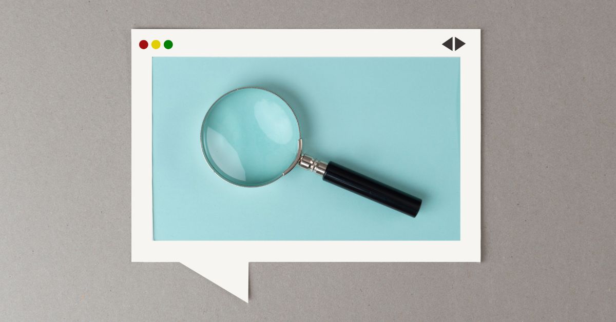 magnifying glass on top of website search graphic